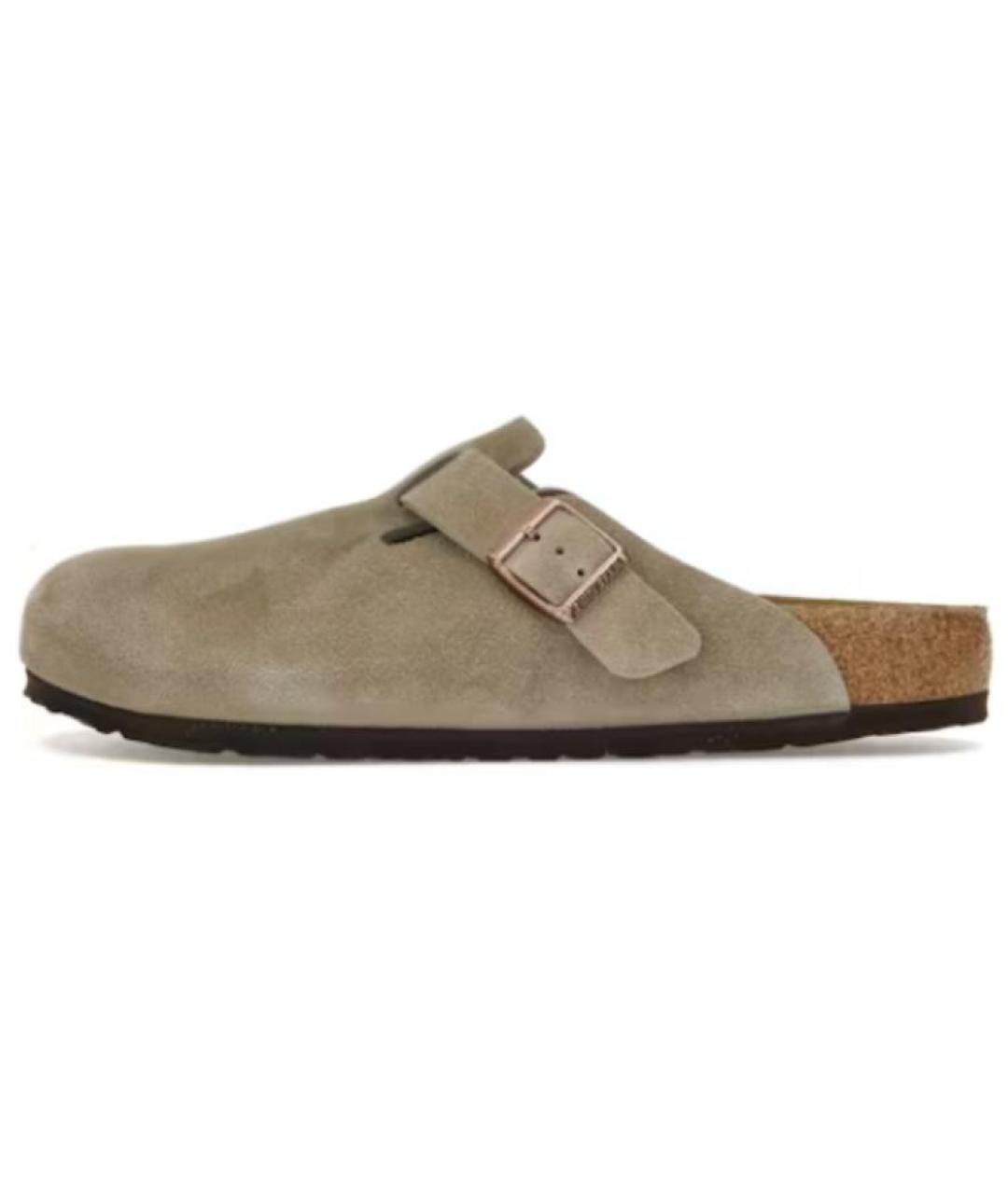 BIRKENSTOCK Бежевые замшевые сабо, фото 2