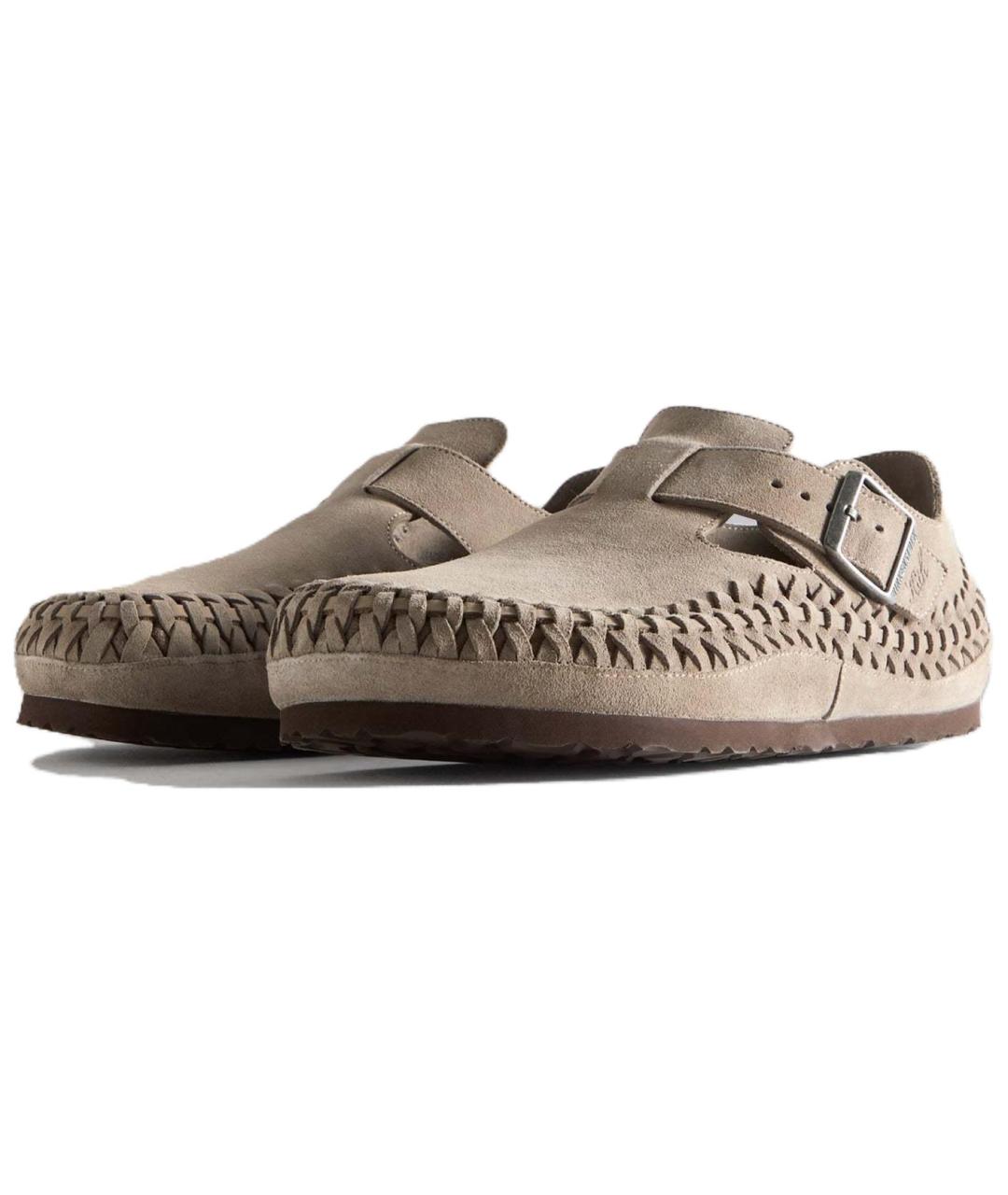 BIRKENSTOCK Бежевые замшевые сабо, фото 4