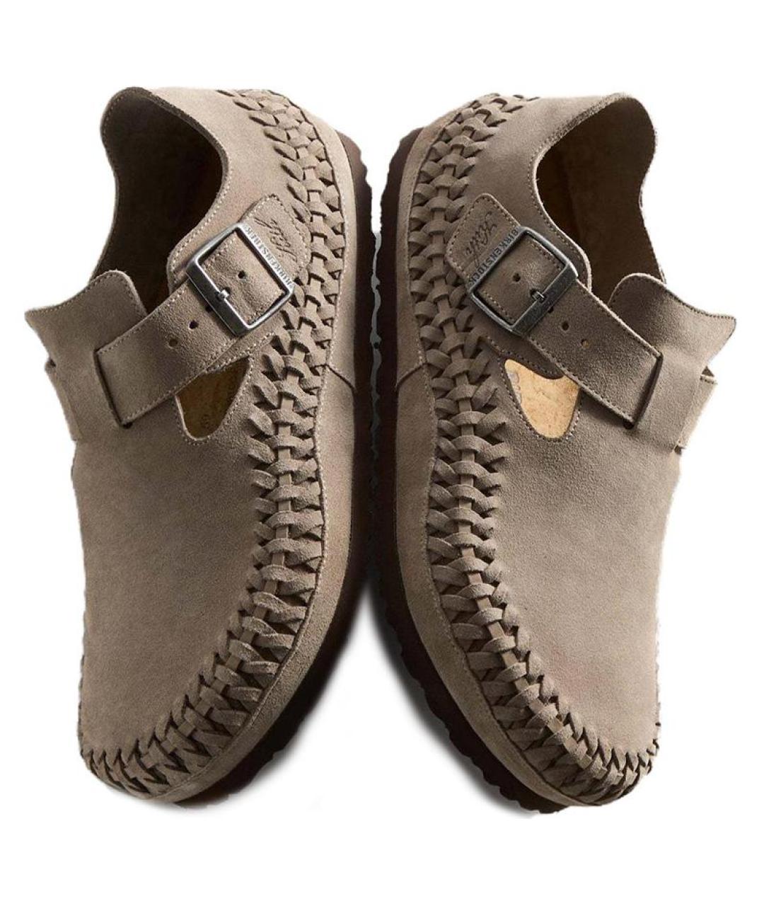 BIRKENSTOCK Бежевые замшевые сабо, фото 5