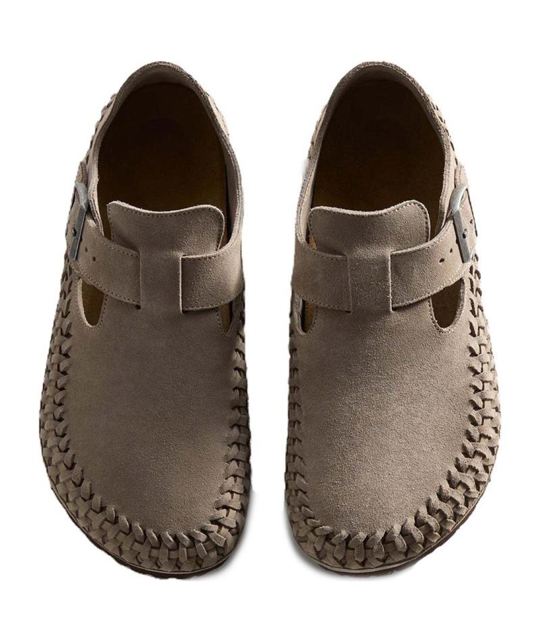 BIRKENSTOCK Бежевые замшевые сабо, фото 6