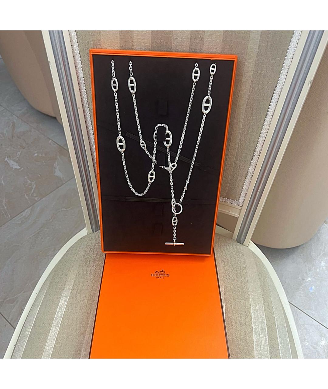 HERMES Серебряное серебряное колье, фото 2