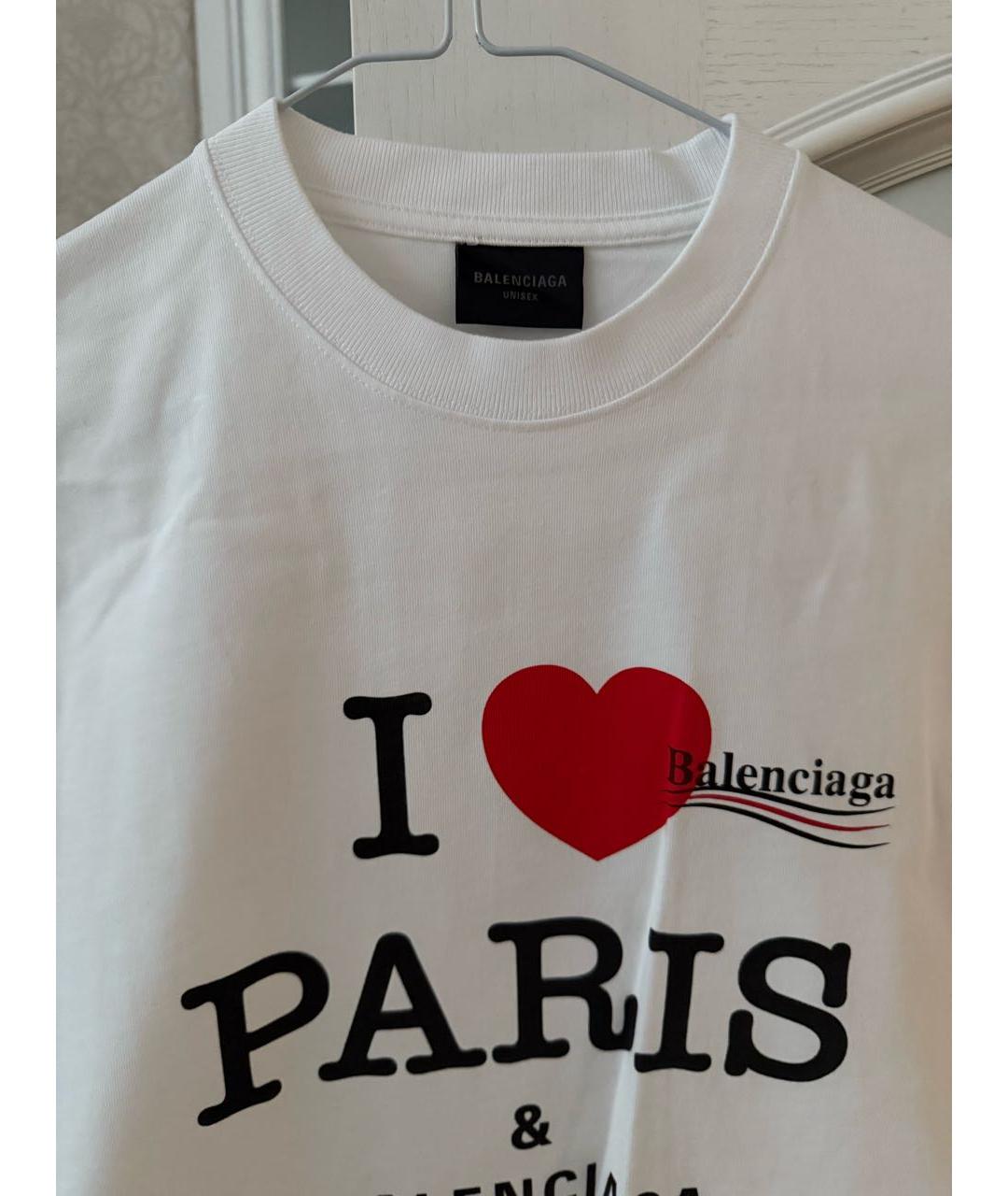 BALENCIAGA Белая хлопковая футболка, фото 3