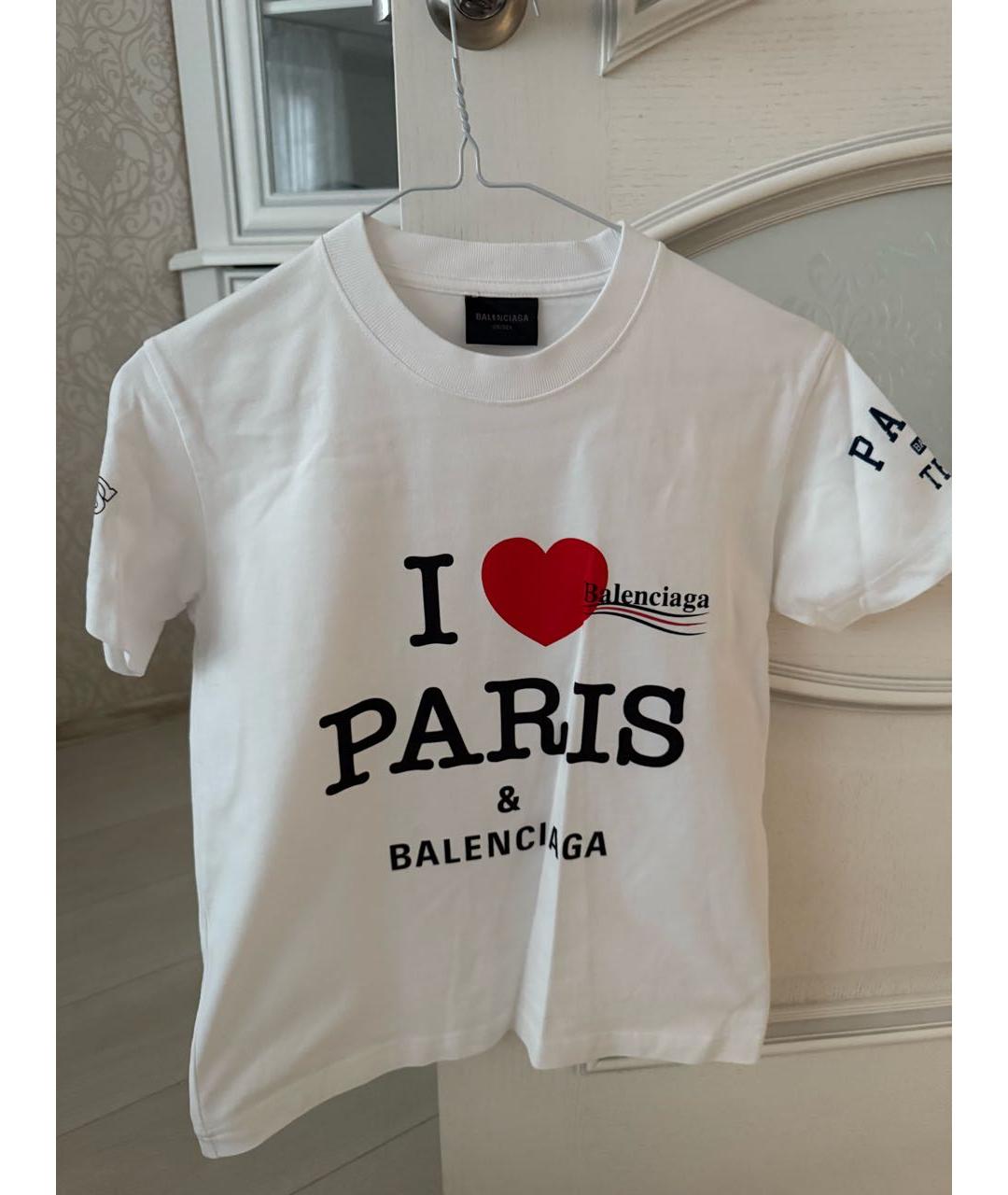 BALENCIAGA Белая хлопковая футболка, фото 7