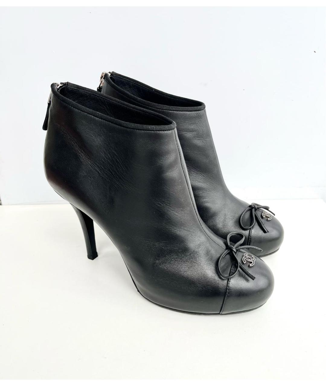 CHANEL Черные кожаные ботильоны, фото 9