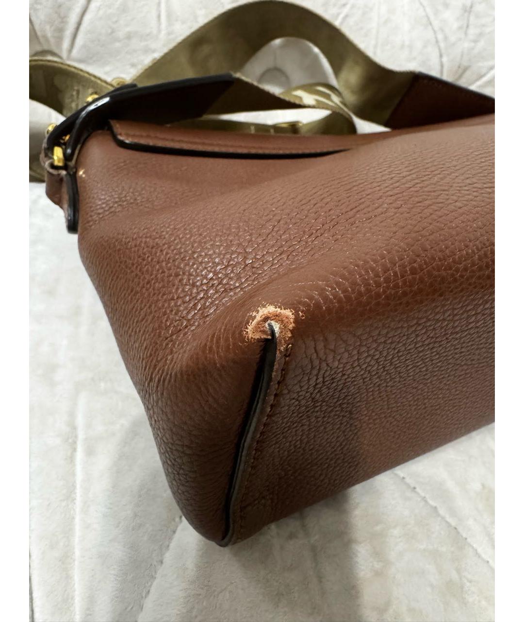 BURBERRY Коричневая кожаная сумка через плечо, фото 5