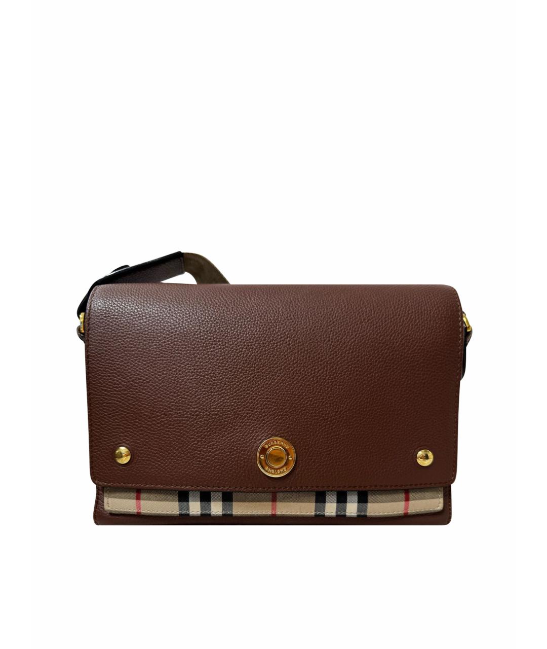 BURBERRY Коричневая кожаная сумка через плечо, фото 1