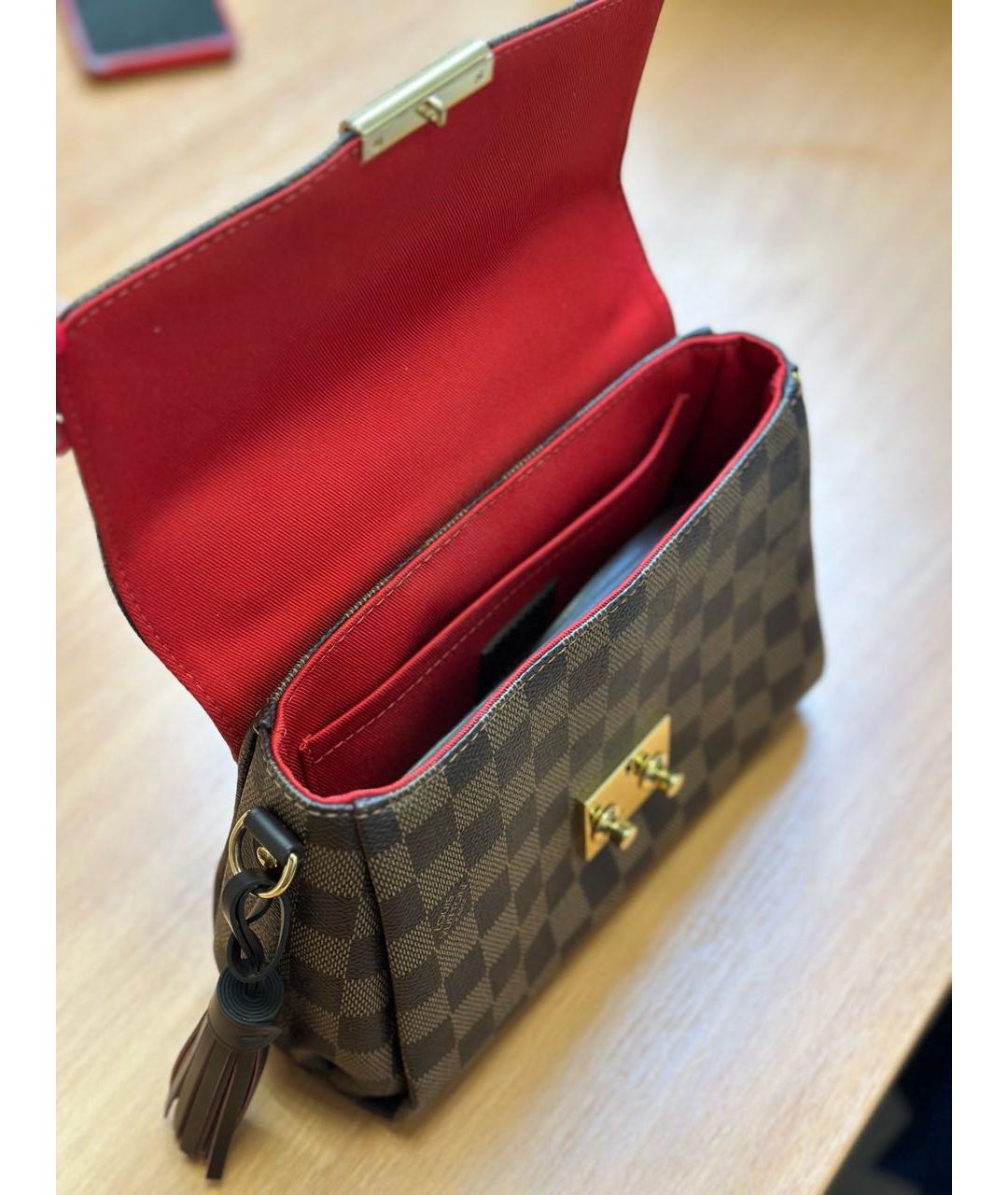 LOUIS VUITTON Коричневая кожаная сумка через плечо, фото 4