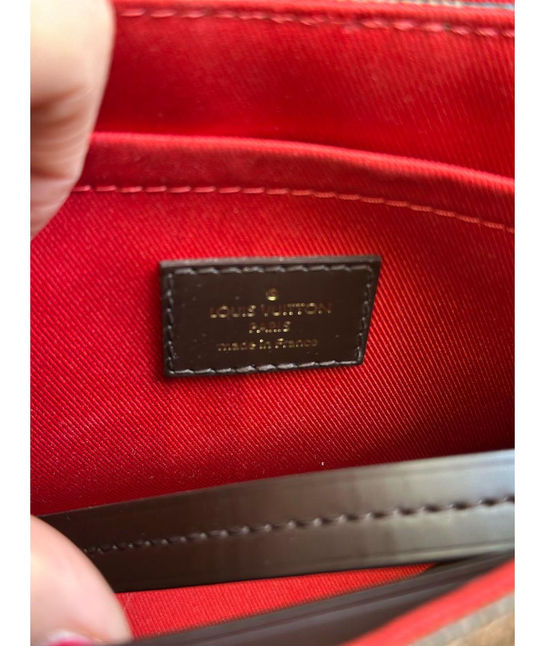 LOUIS VUITTON Коричневая кожаная сумка через плечо, фото 5