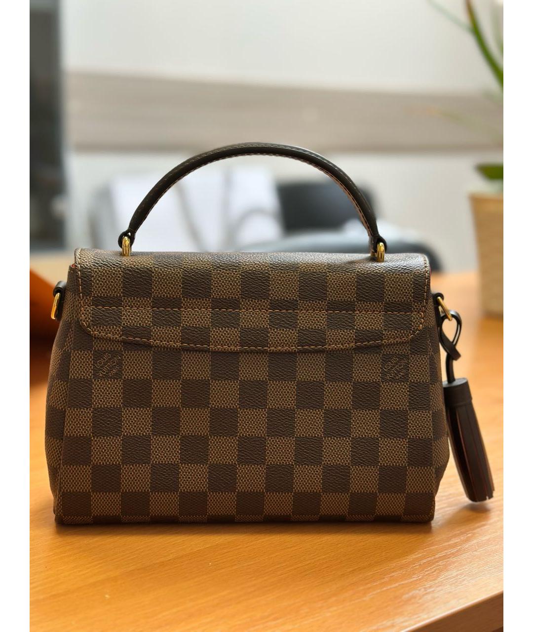 LOUIS VUITTON Коричневая кожаная сумка через плечо, фото 3