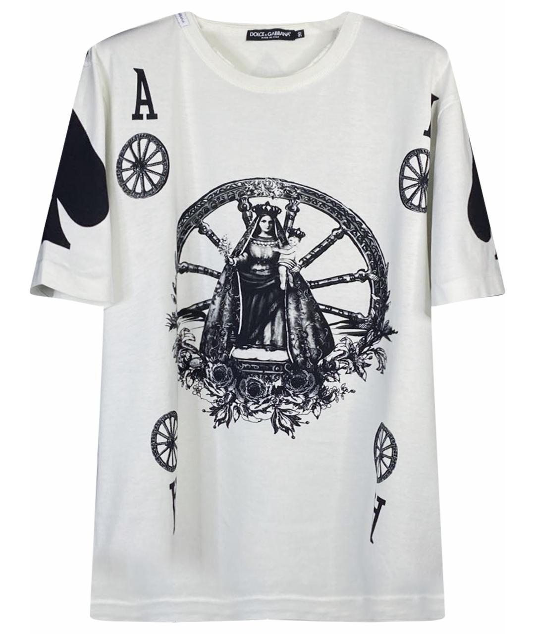 DOLCE&GABBANA Белая хлопковая футболка, фото 1
