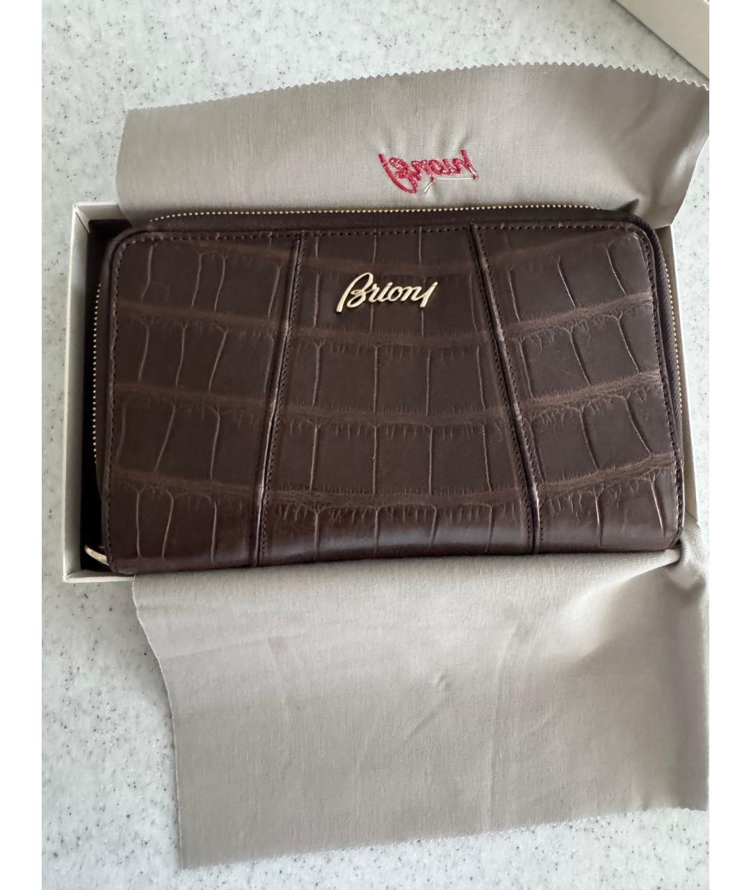 BRIONI Коричневый кошелек из экзотической кожи, фото 6
