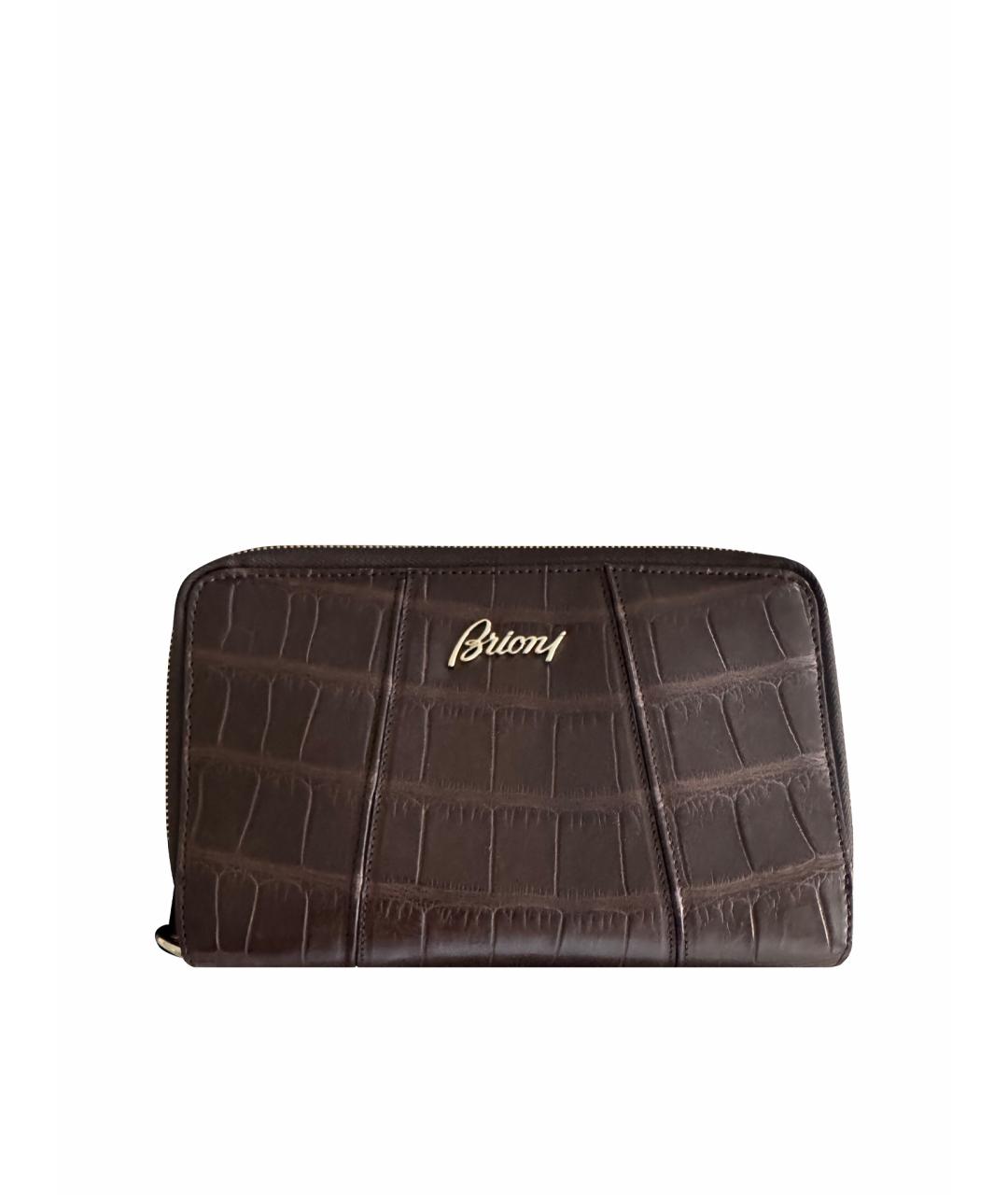 BRIONI Коричневый кошелек из экзотической кожи, фото 1