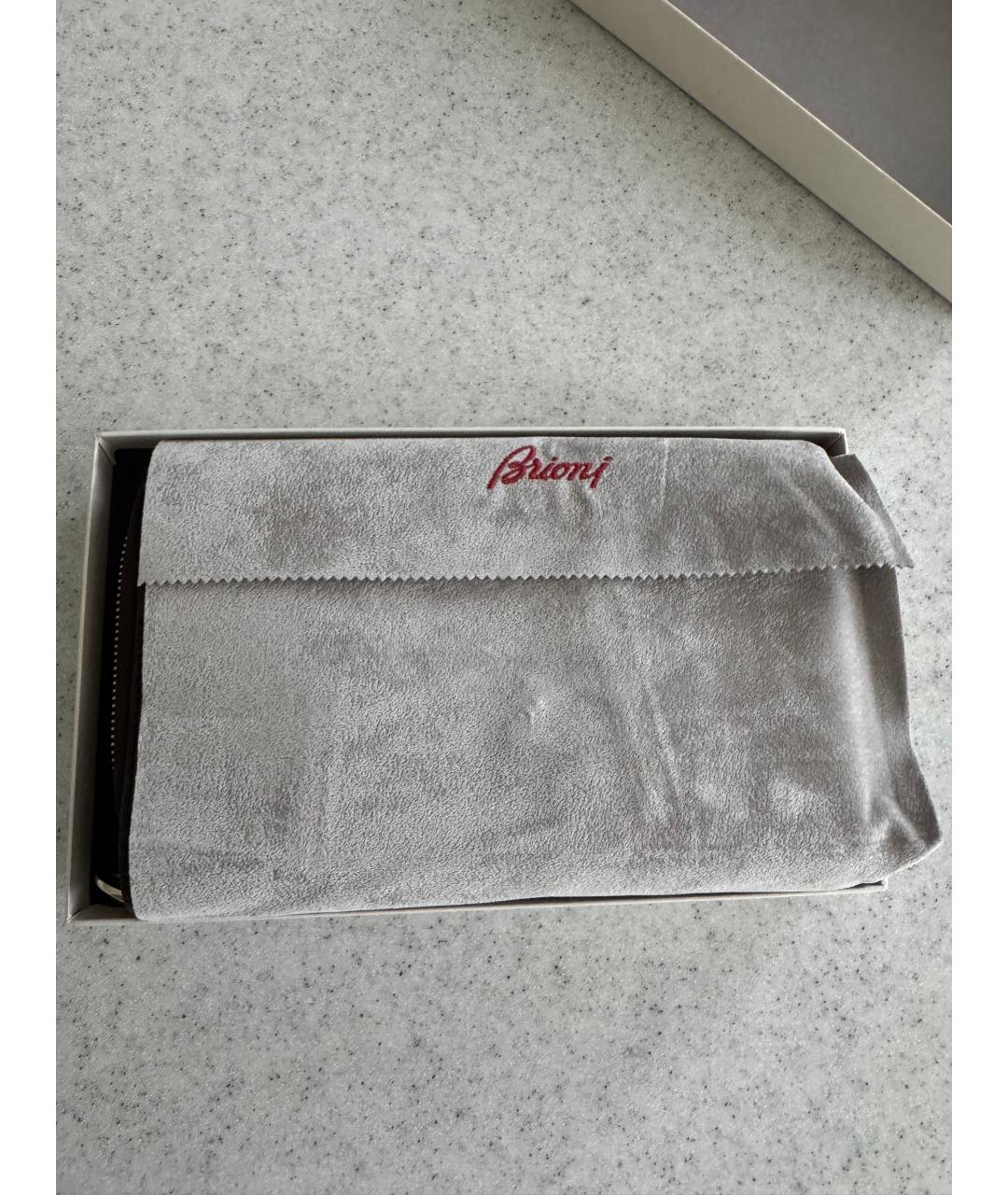 BRIONI Коричневый кошелек из экзотической кожи, фото 3