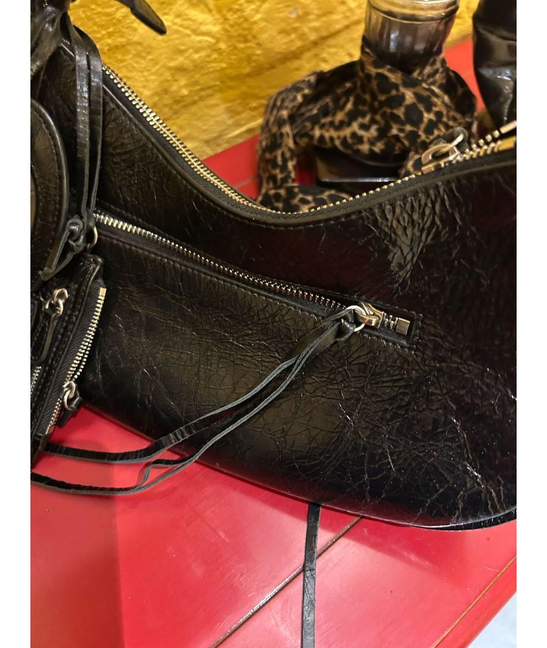 BALENCIAGA Черная кожаная сумка через плечо, фото 3