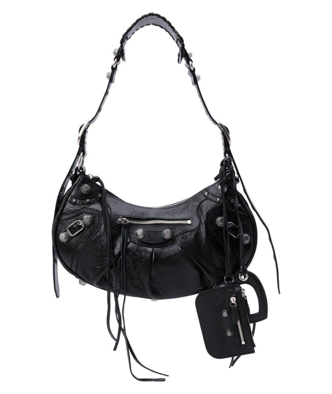 BALENCIAGA Черная кожаная сумка через плечо, фото 1