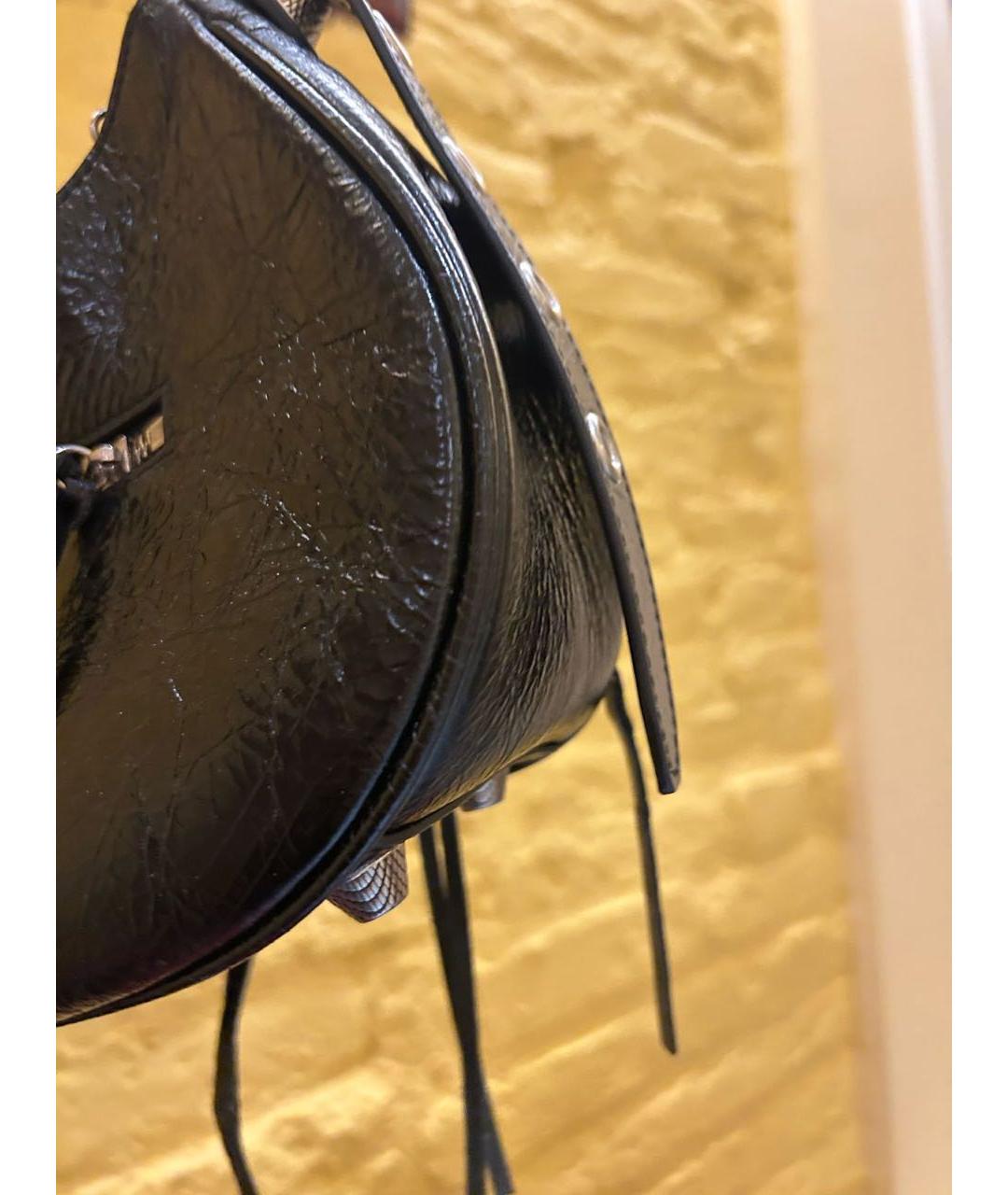 BALENCIAGA Черная кожаная сумка через плечо, фото 5