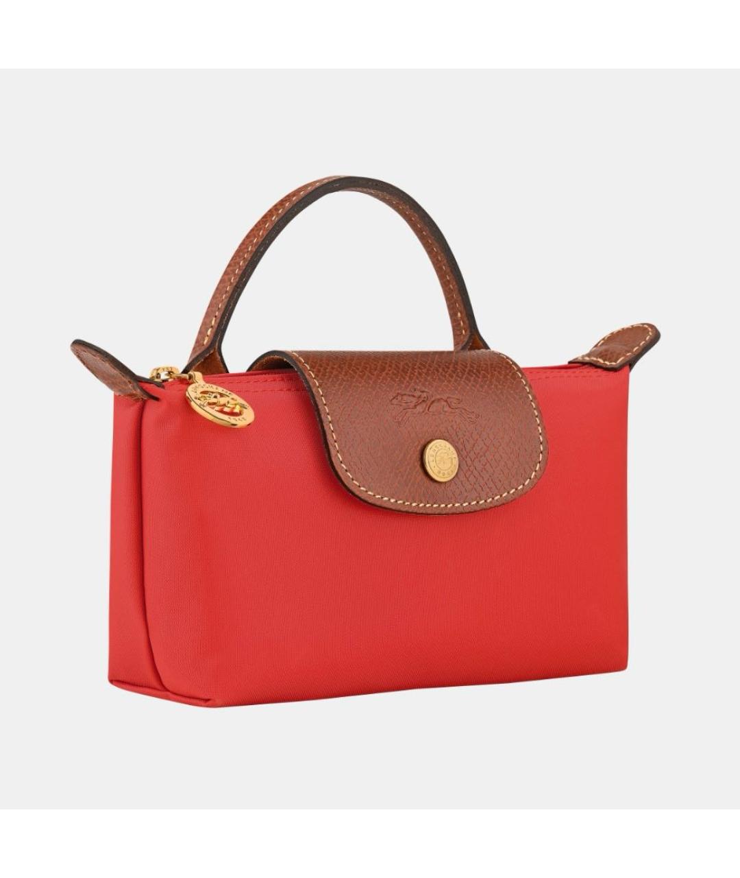 LONGCHAMP Красная синтетическая сумка с короткими ручками, фото 2
