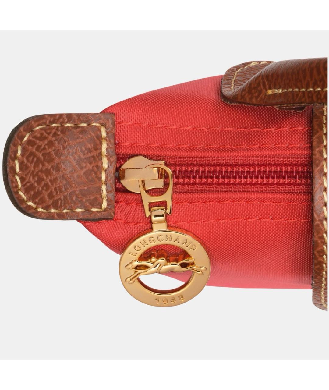 LONGCHAMP Красная синтетическая сумка с короткими ручками, фото 5