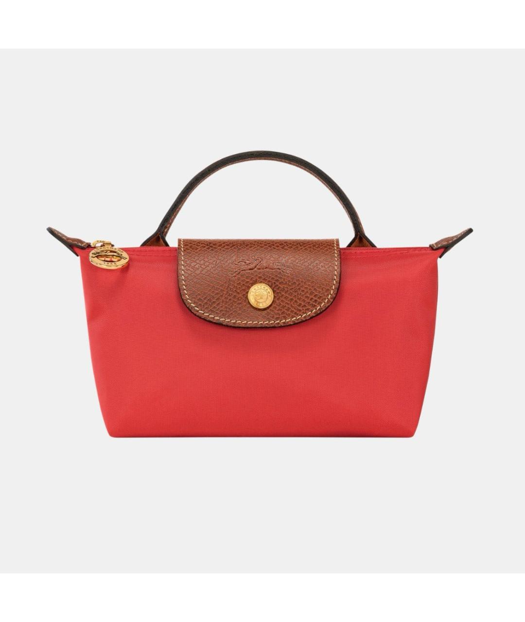 LONGCHAMP Красная синтетическая сумка с короткими ручками, фото 6