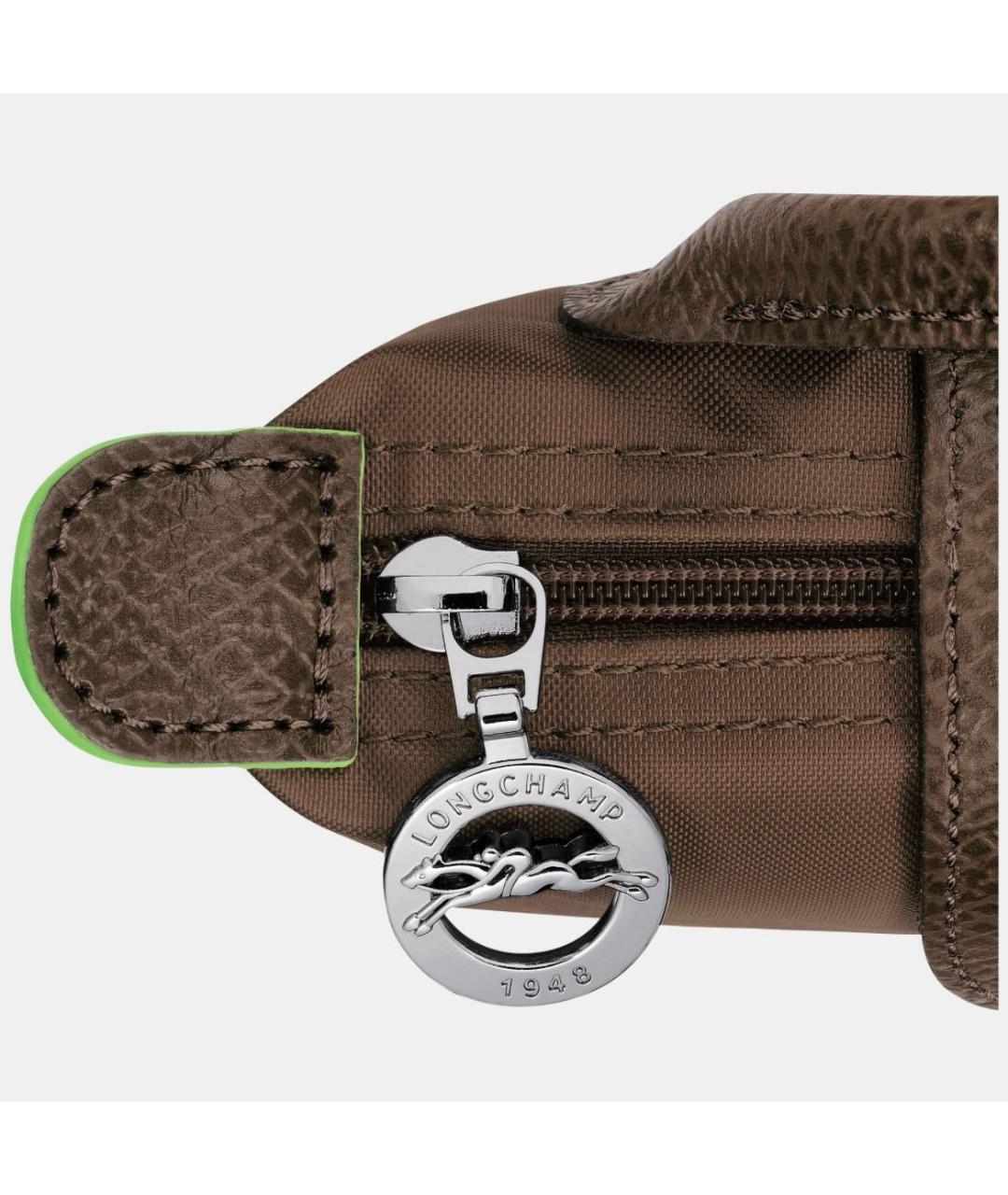 LONGCHAMP Коричневая синтетическая сумка с короткими ручками, фото 5