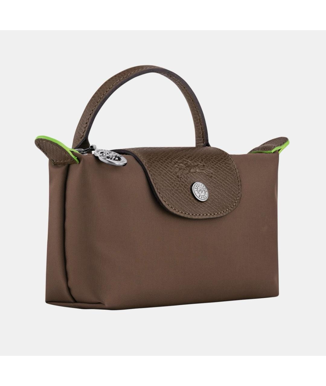 LONGCHAMP Коричневая синтетическая сумка с короткими ручками, фото 2