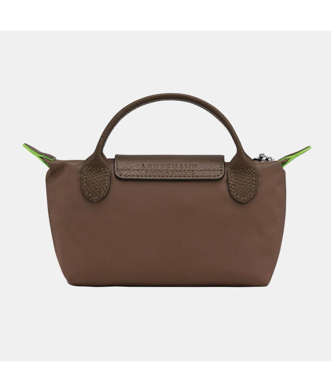 LONGCHAMP Коричневая синтетическая сумка с короткими ручками, фото 3