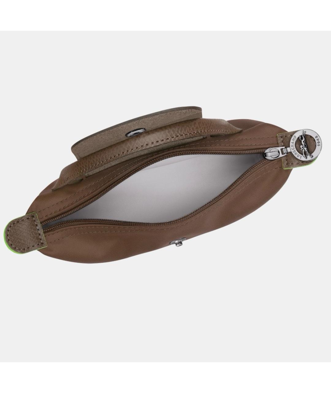 LONGCHAMP Коричневая синтетическая сумка с короткими ручками, фото 4
