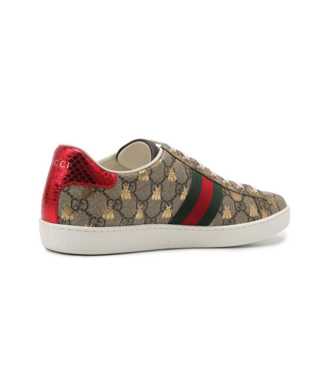 GUCCI Бежевые кожаные кеды, фото 2