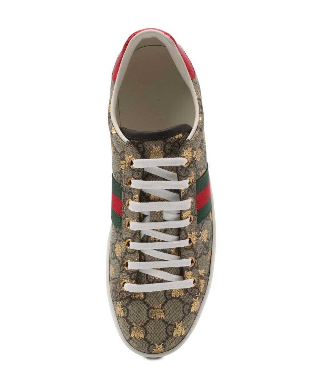 GUCCI Бежевые кожаные кеды, фото 5