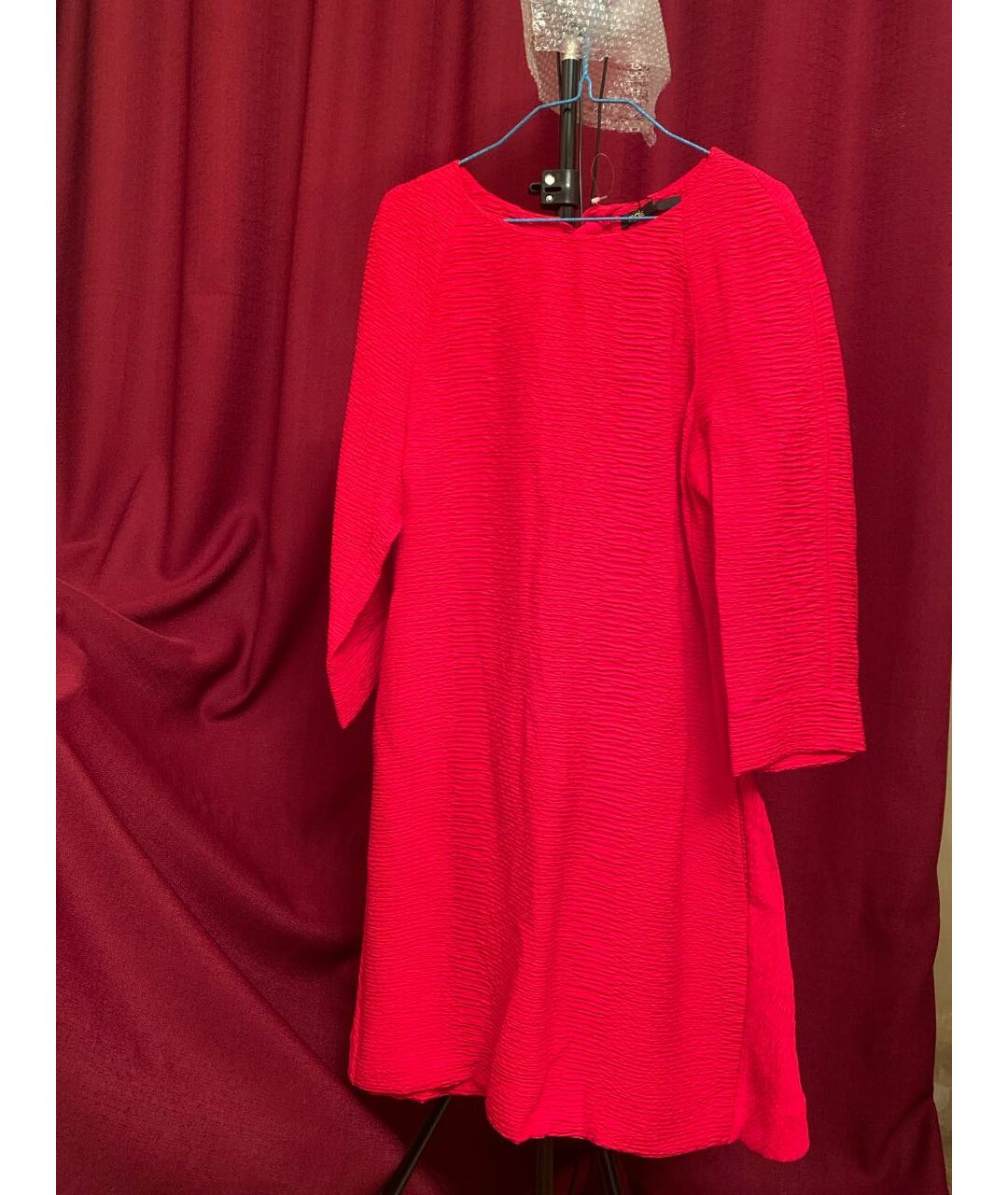 MAJE Красное вискозное повседневное платье, фото 5
