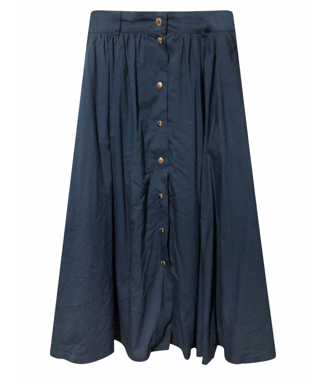 ALEXANDER TEREKHOV Темно-синяя хлопковая юбка миди, фото 1