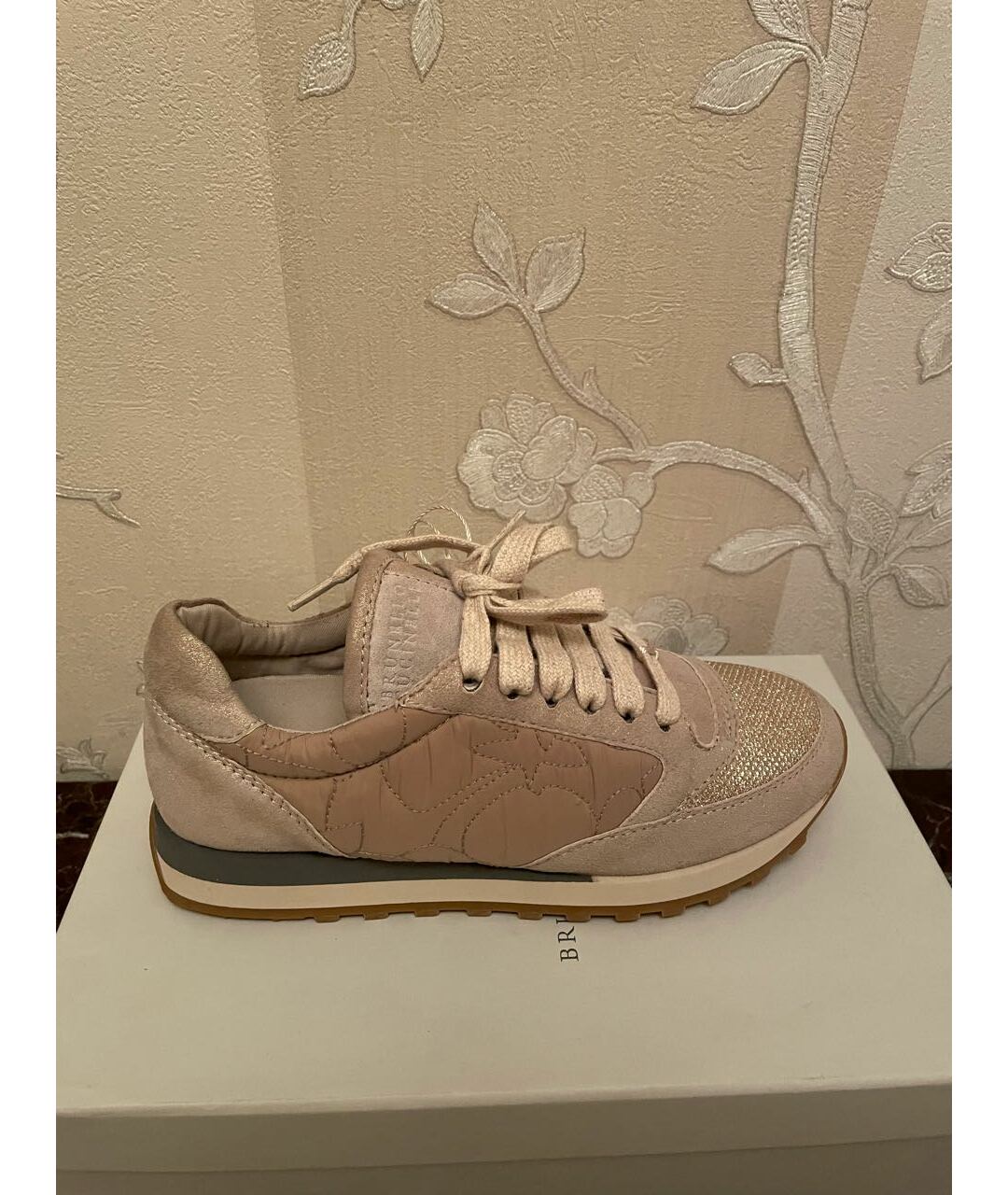 BRUNELLO CUCINELLI Серые замшевые кроссовки, фото 5