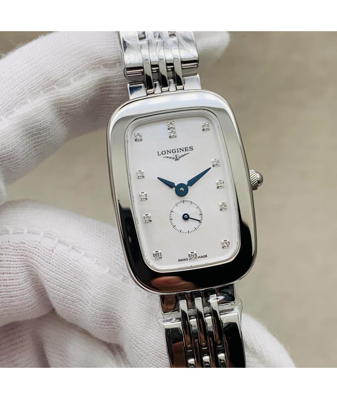 LONGINES Белые металлические часы, фото 3