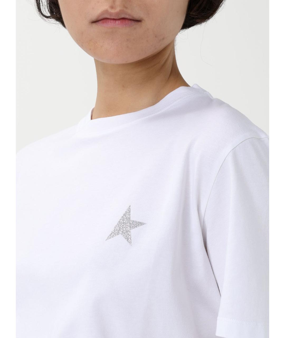 GOLDEN GOOSE DELUXE BRAND Белая хлопковая футболка, фото 5