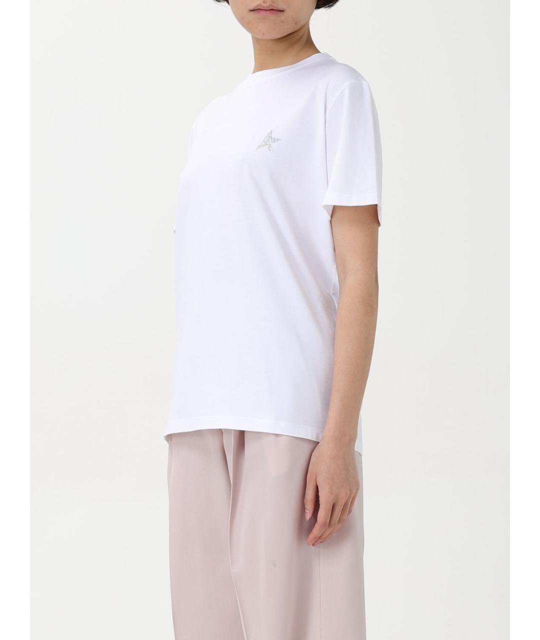 GOLDEN GOOSE DELUXE BRAND Белая хлопковая футболка, фото 4