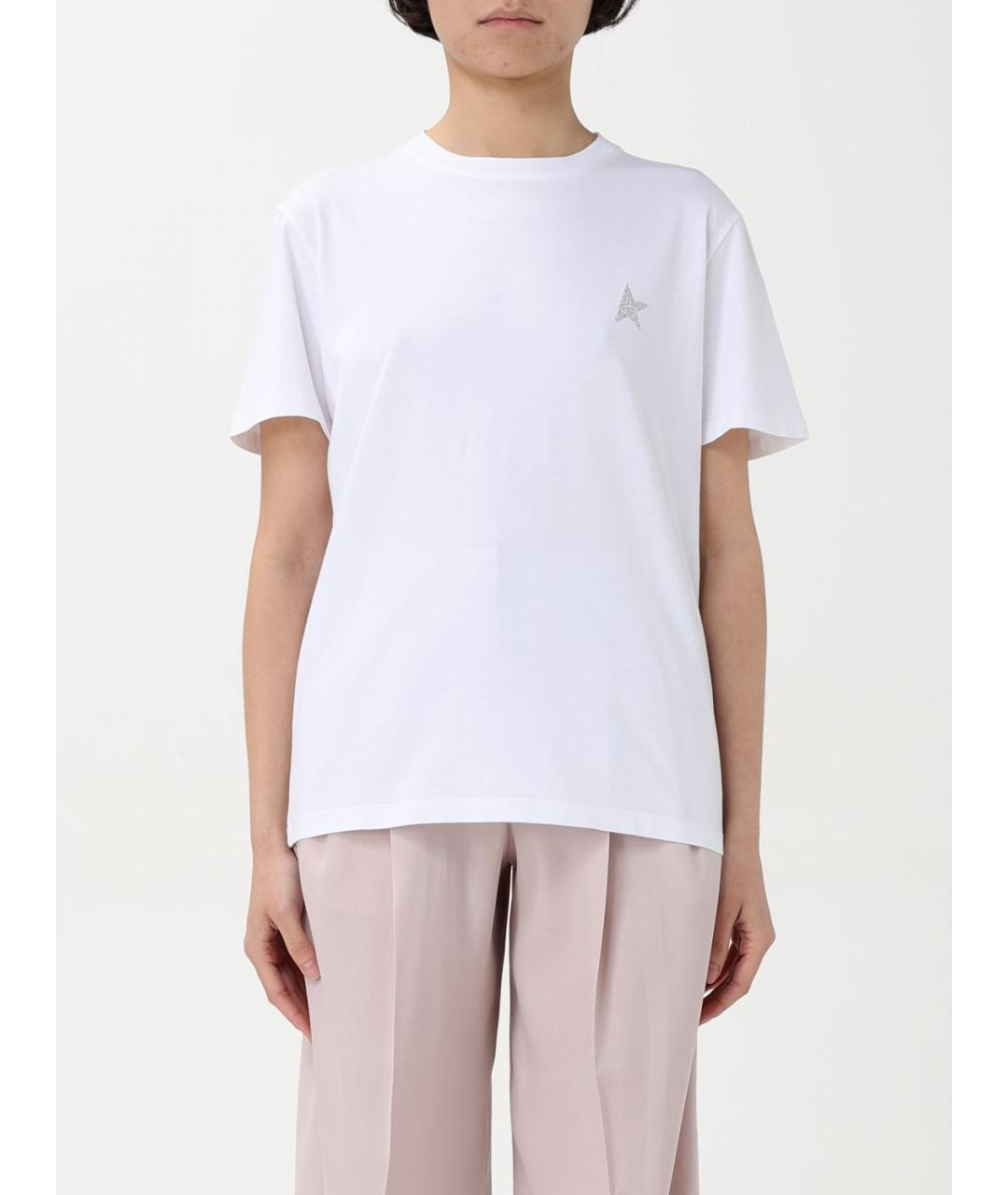 GOLDEN GOOSE DELUXE BRAND Белая хлопковая футболка, фото 2