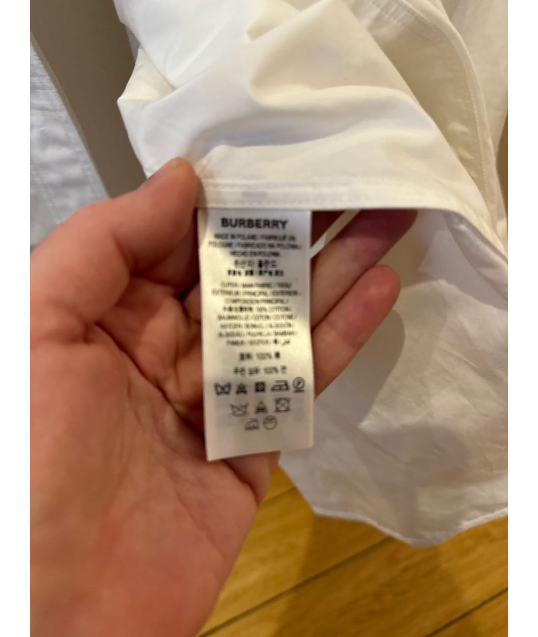 BURBERRY Белая хлопковая рубашка, фото 5