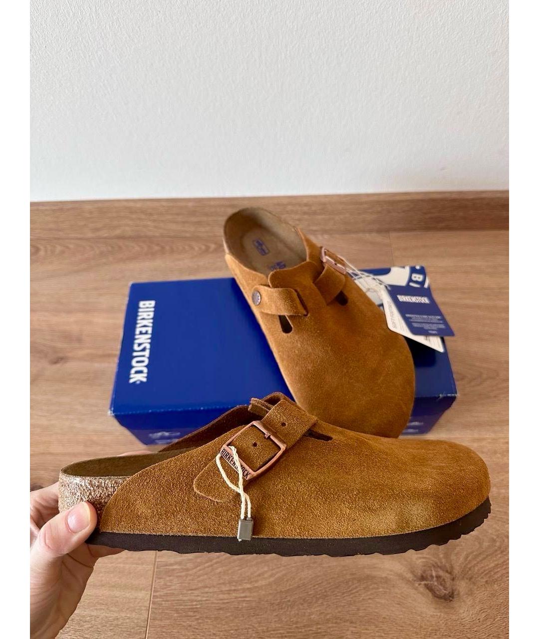 BIRKENSTOCK Коричневые замшевые сабо, фото 6