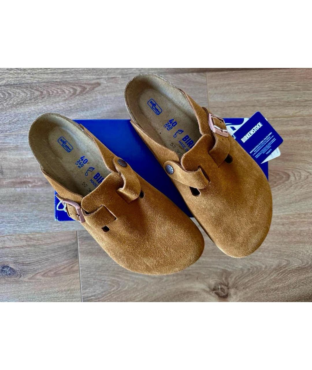 BIRKENSTOCK Коричневые замшевые сабо, фото 3