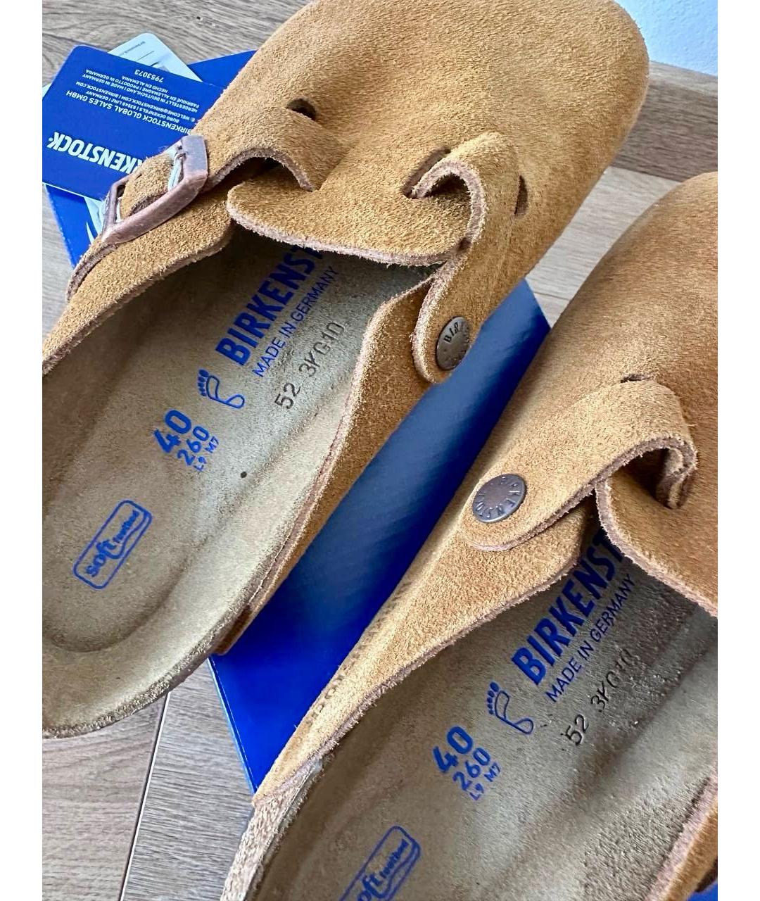 BIRKENSTOCK Коричневые замшевые сабо, фото 4
