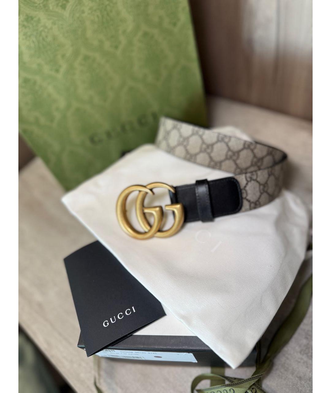 GUCCI Бежевый кожаный ремень, фото 2