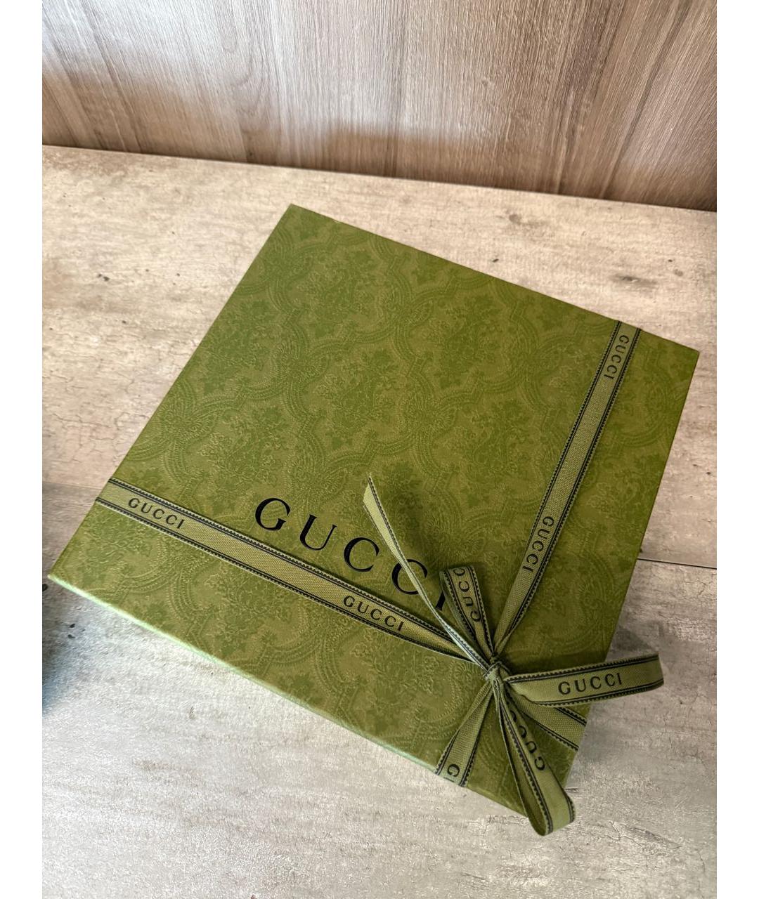 GUCCI Серый шелковый шарф, фото 4