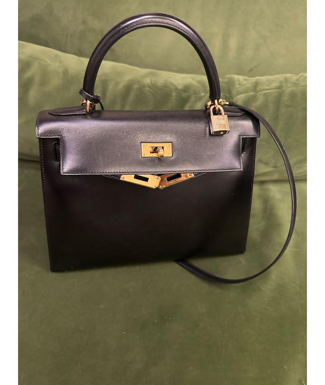 HERMES Черная кожаная сумка через плечо, фото 8