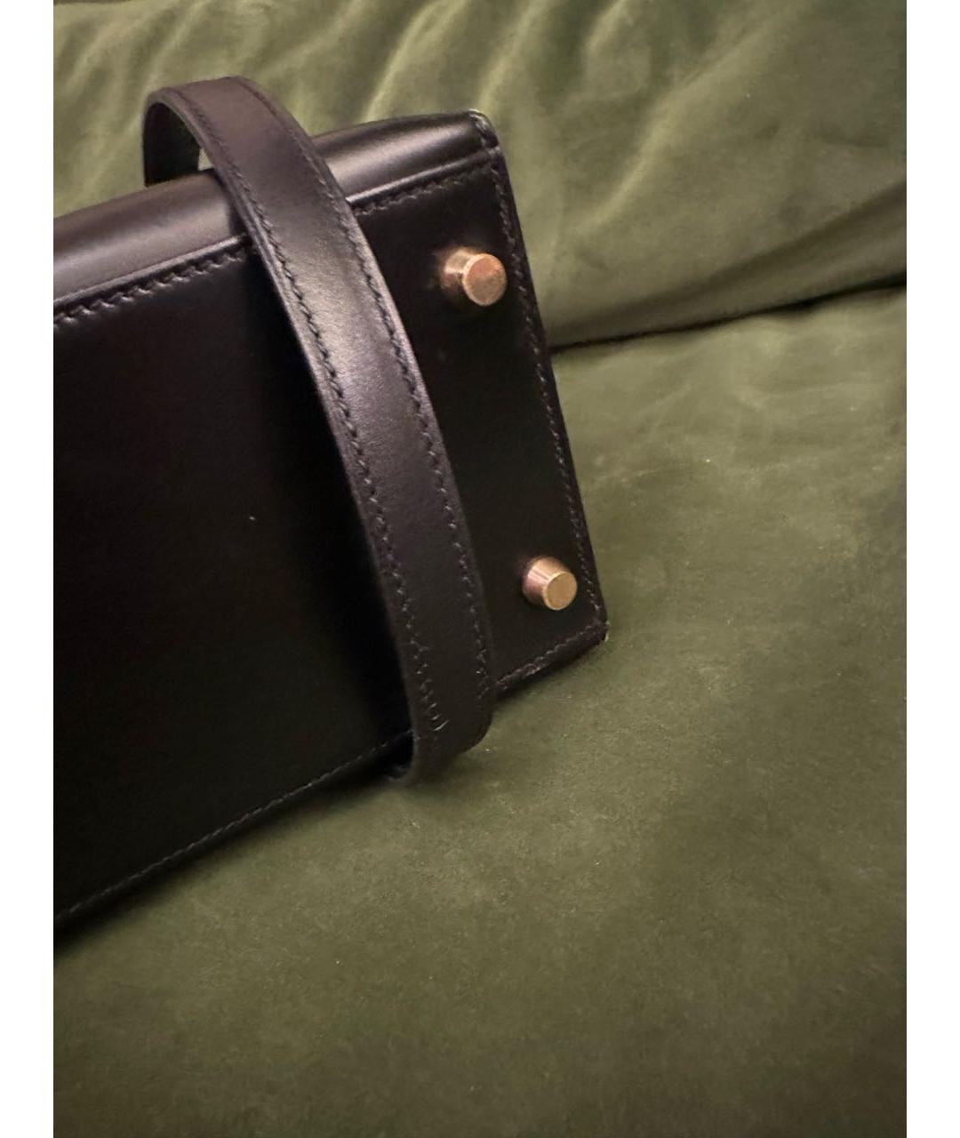 HERMES Черная кожаная сумка через плечо, фото 6