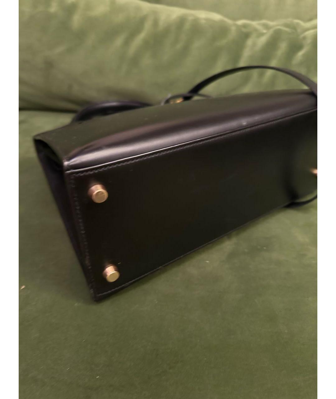 HERMES Черная кожаная сумка через плечо, фото 5