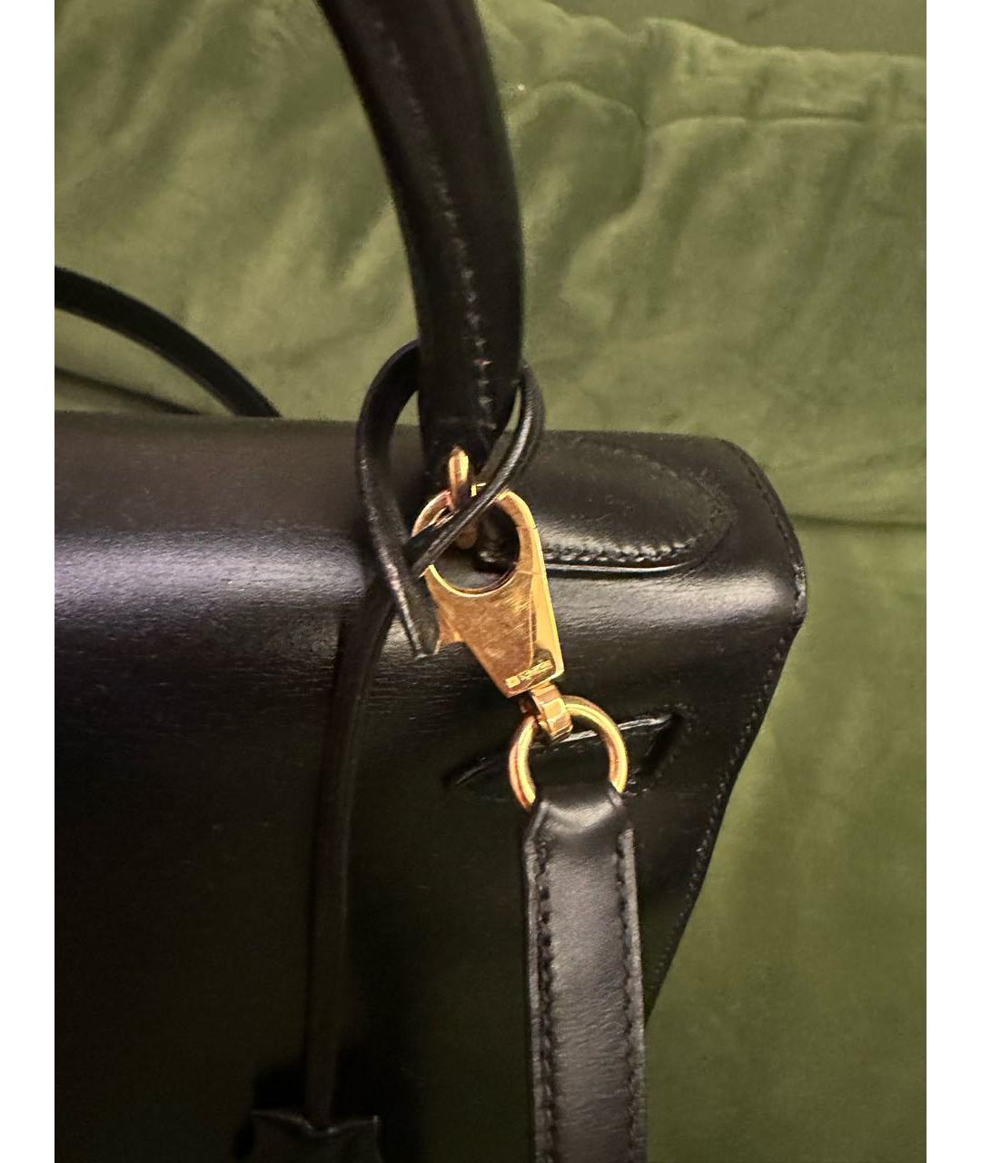 HERMES Черная кожаная сумка через плечо, фото 7