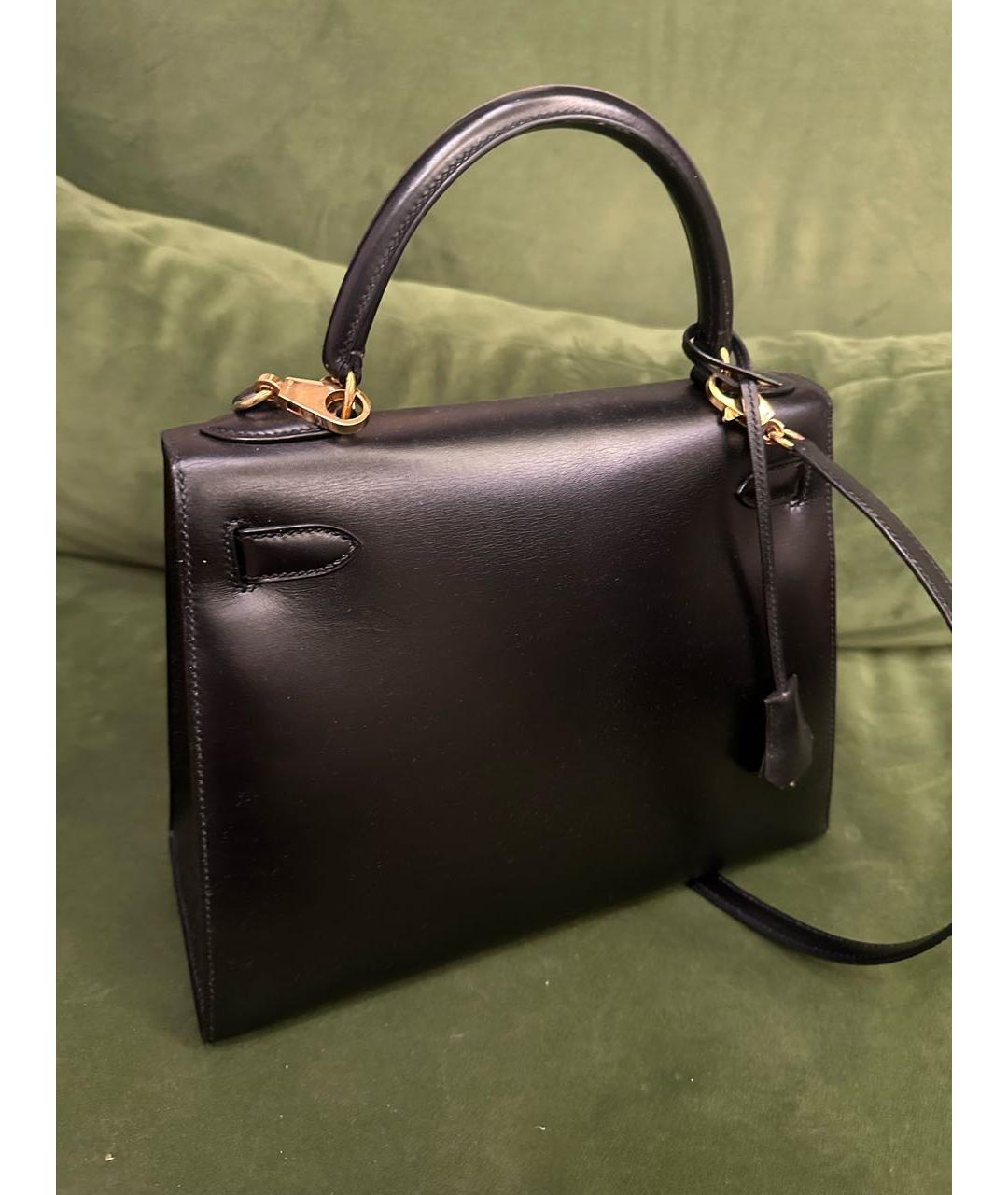 HERMES Черная кожаная сумка через плечо, фото 4