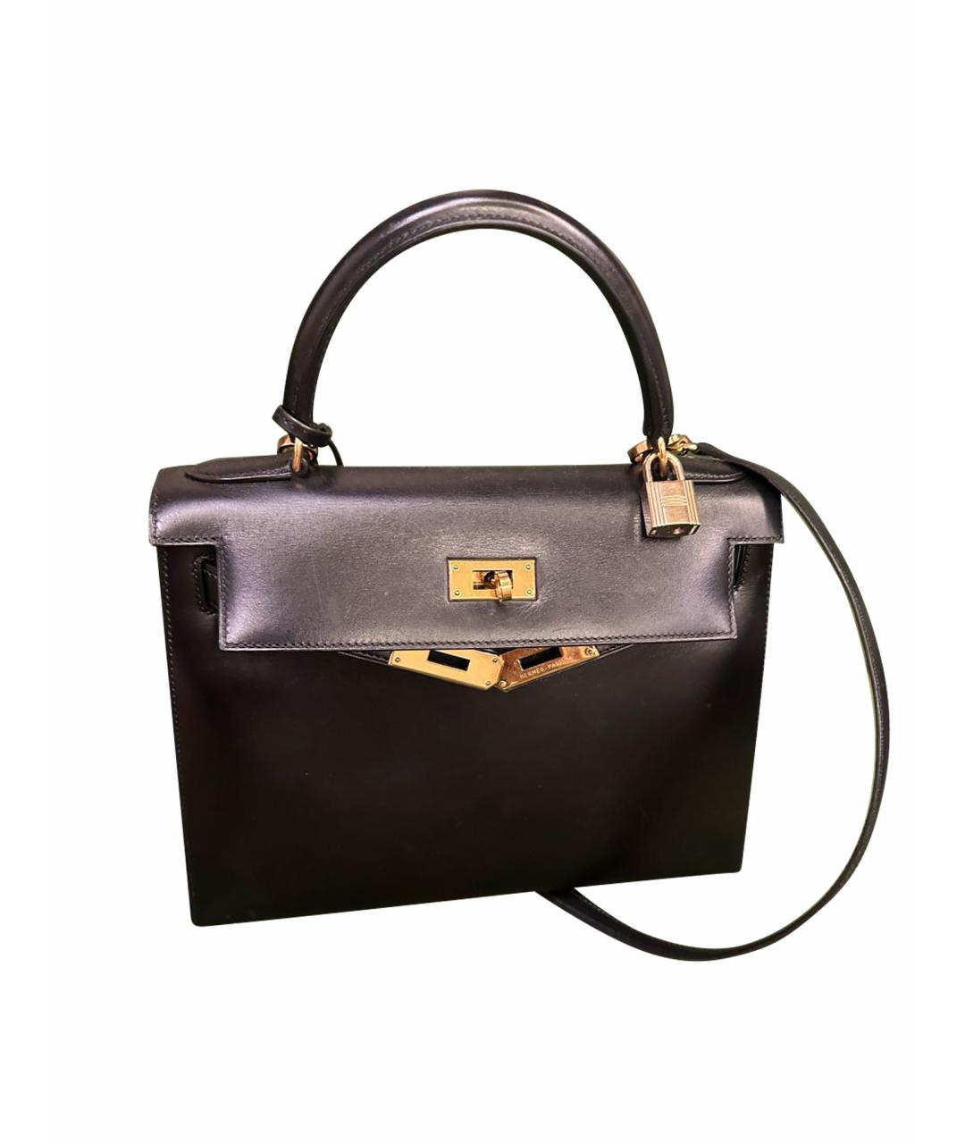 HERMES Черная кожаная сумка через плечо, фото 1