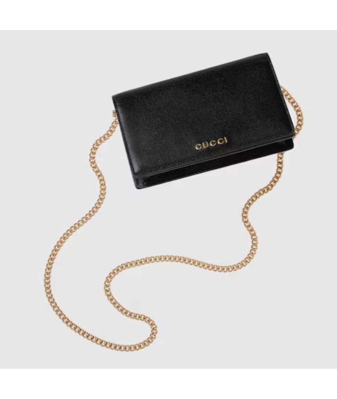 GUCCI Черная кожаная сумка через плечо, фото 2