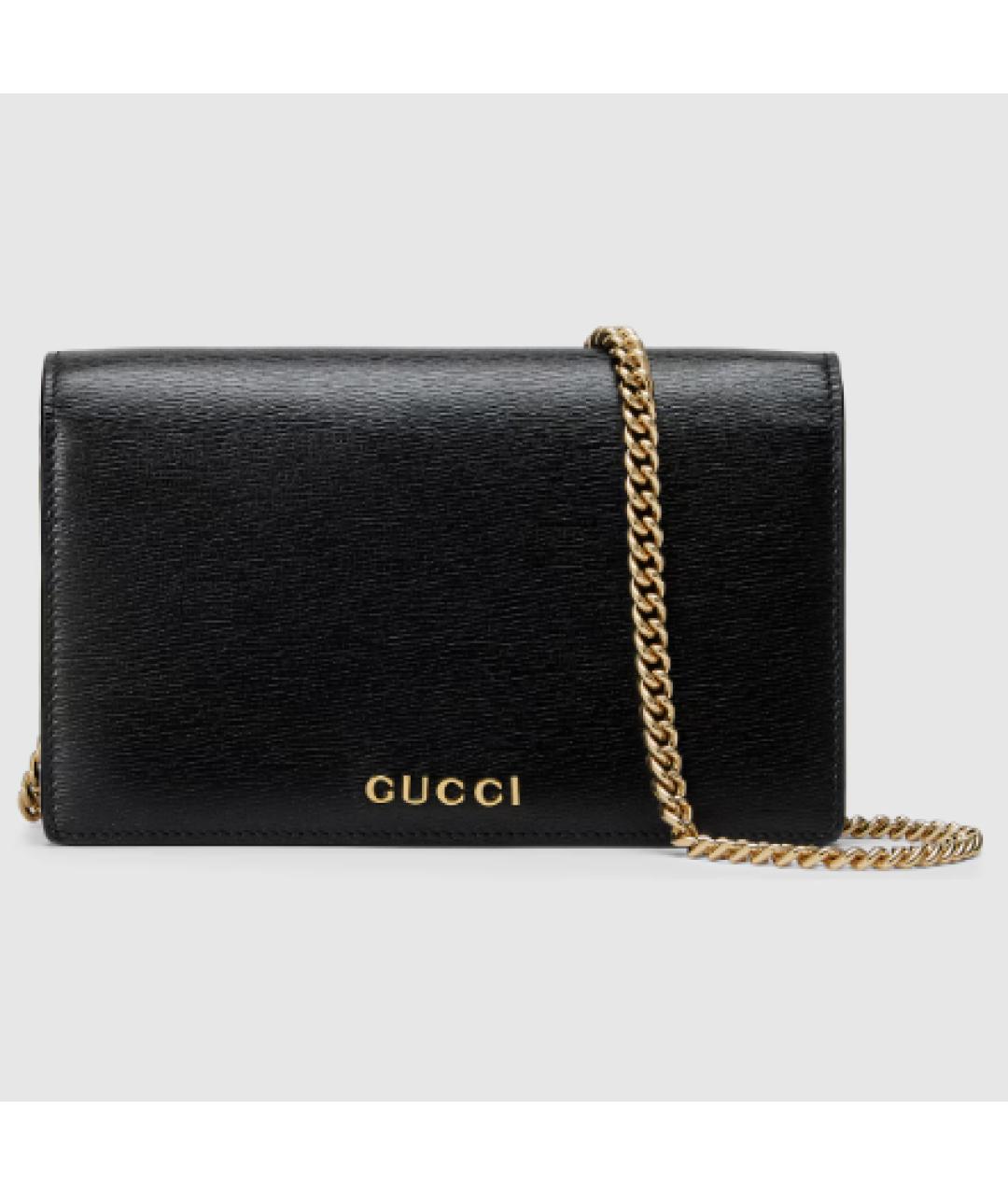 GUCCI Черная кожаная сумка через плечо, фото 4